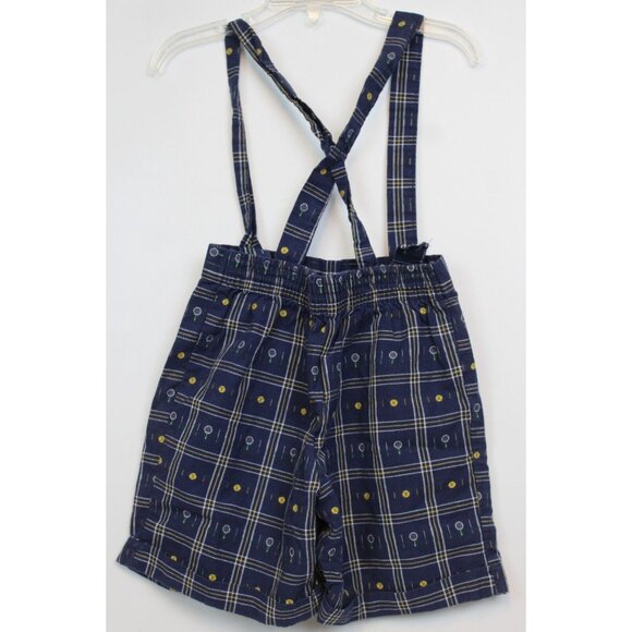 VTG 90s Good Lad Shorts Tennis Plaid Woven sz 4T Suspender Straps Preppy Unisex - Picture 5 of 8
